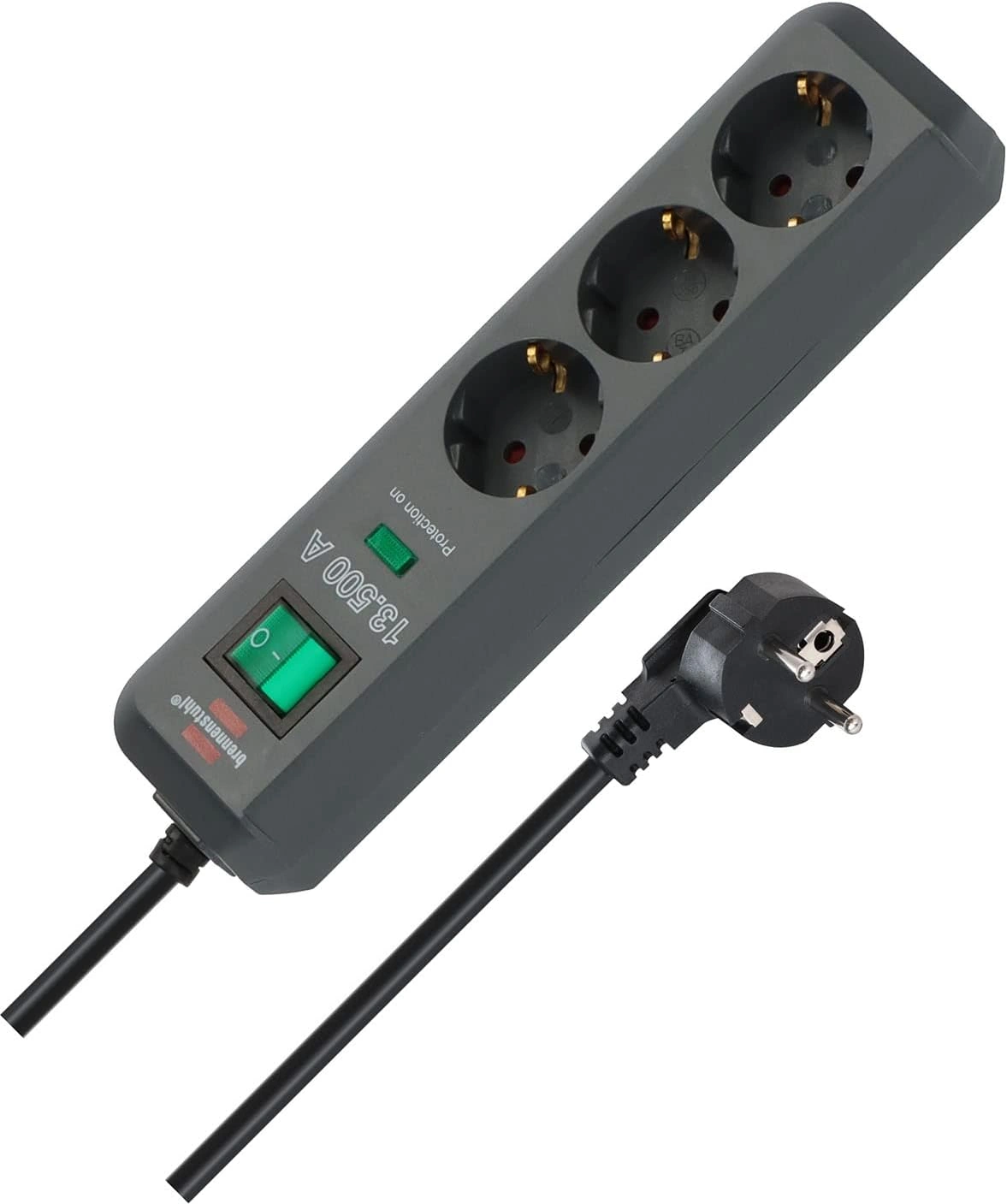 Brennenstuhl Eco-Line Steckdosenleiste 3-fach mit Überspannungsschutz