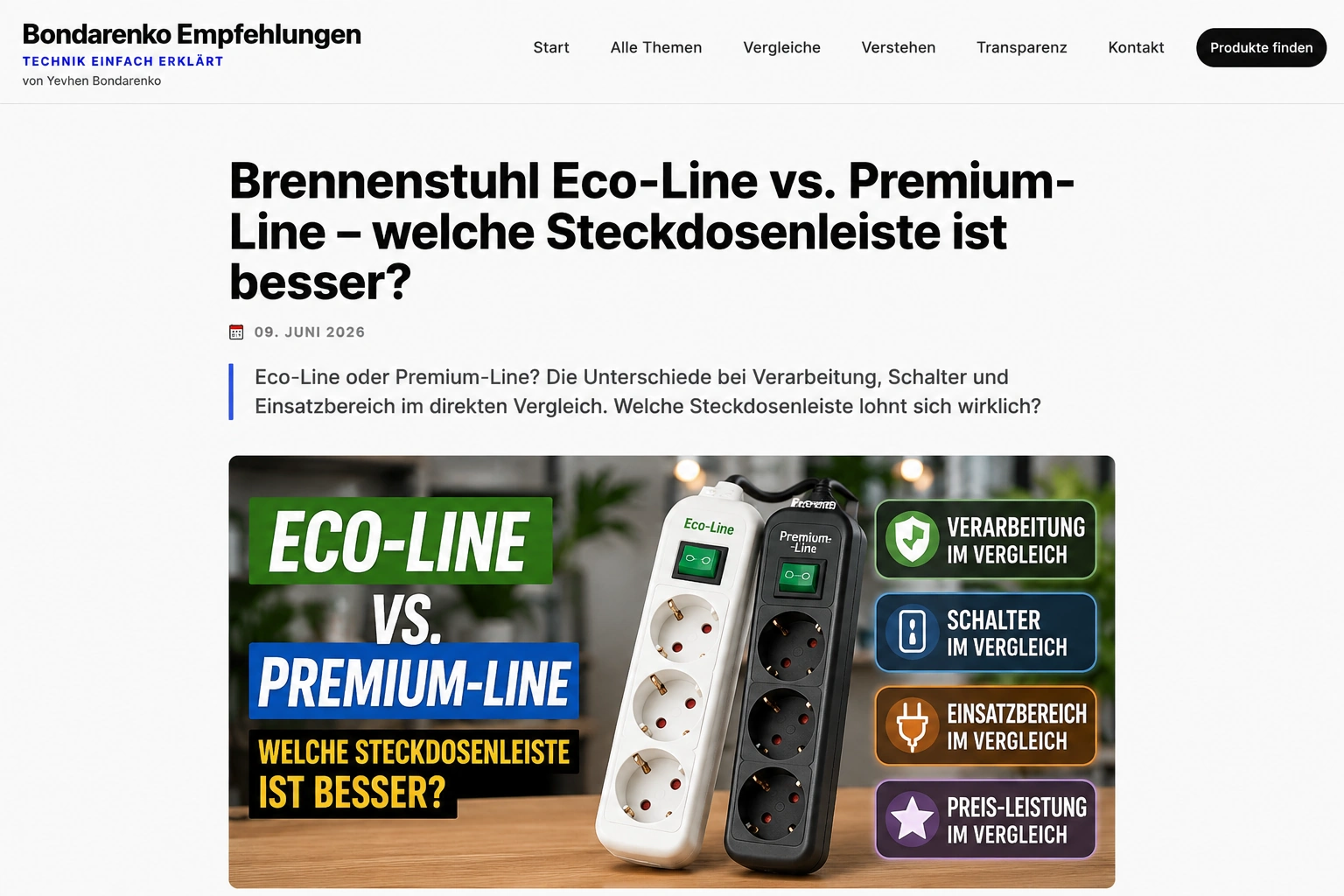 Brennenstuhl Eco-Line vs. Premium-Line – welche Steckdosenleiste ist besser?