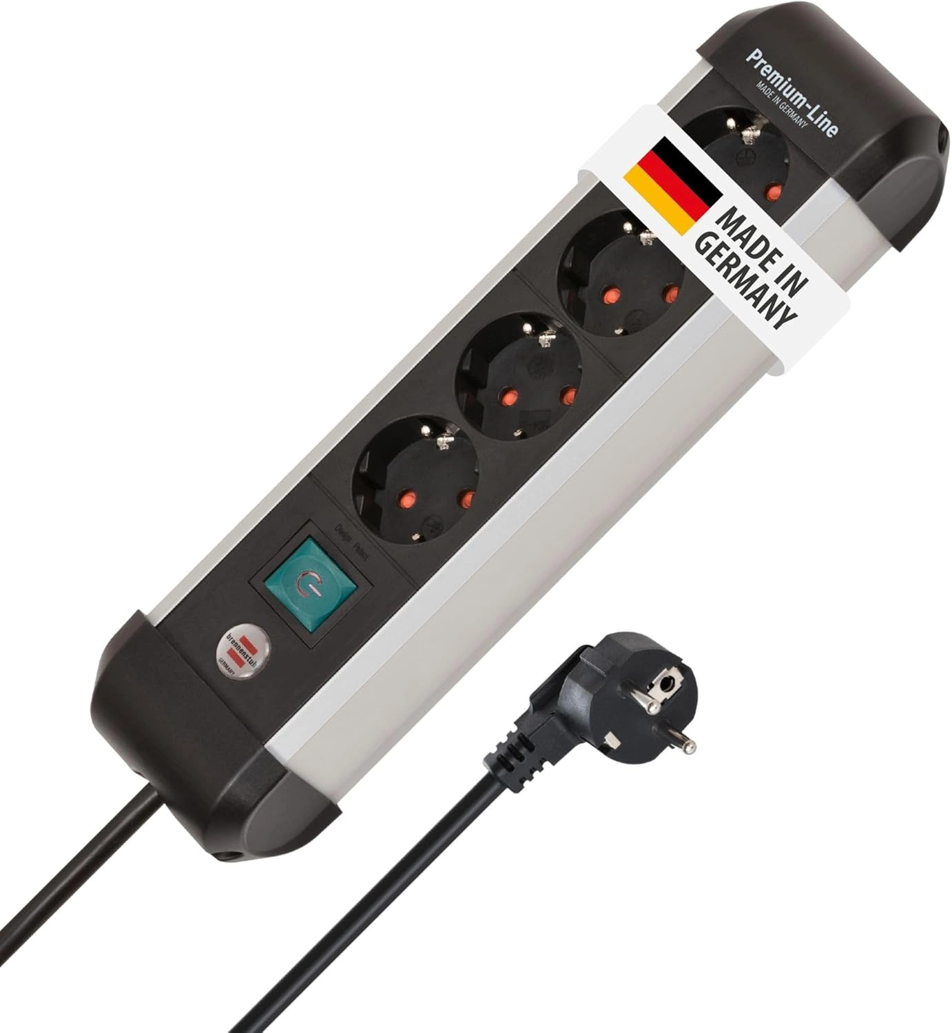 Brennenstuhl Premium-Alu-Line Steckdosenleiste 4-fach mit Schalter
