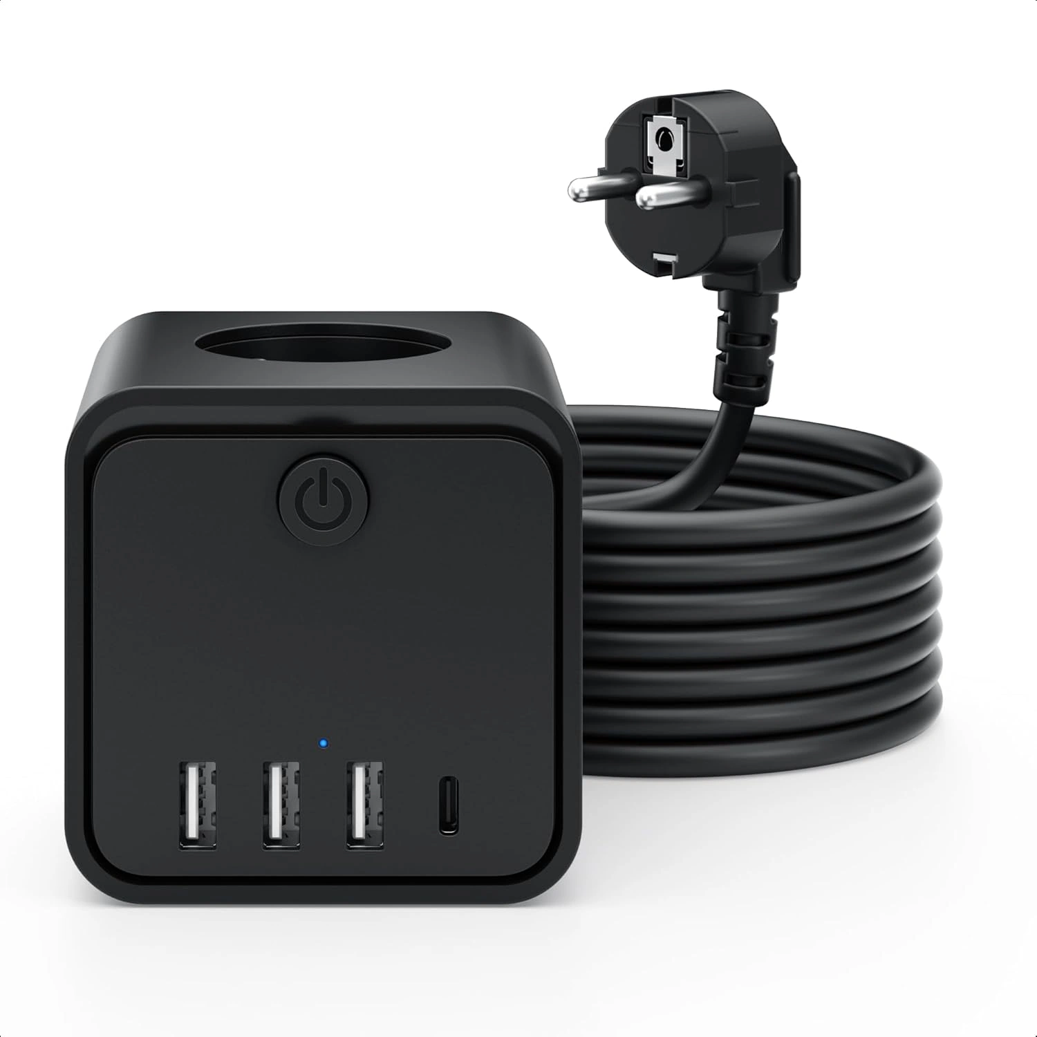 KEMELO Steckdosenwürfel mit 3 Steckdosen, 3 USB und 1 USB-C