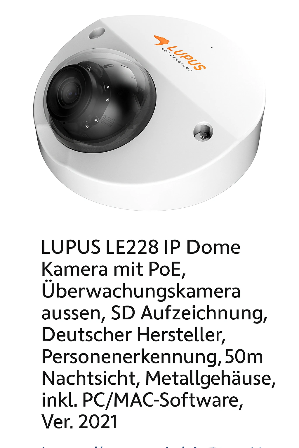Lupus LE228 IP Dome Kamera – 4MP PoE