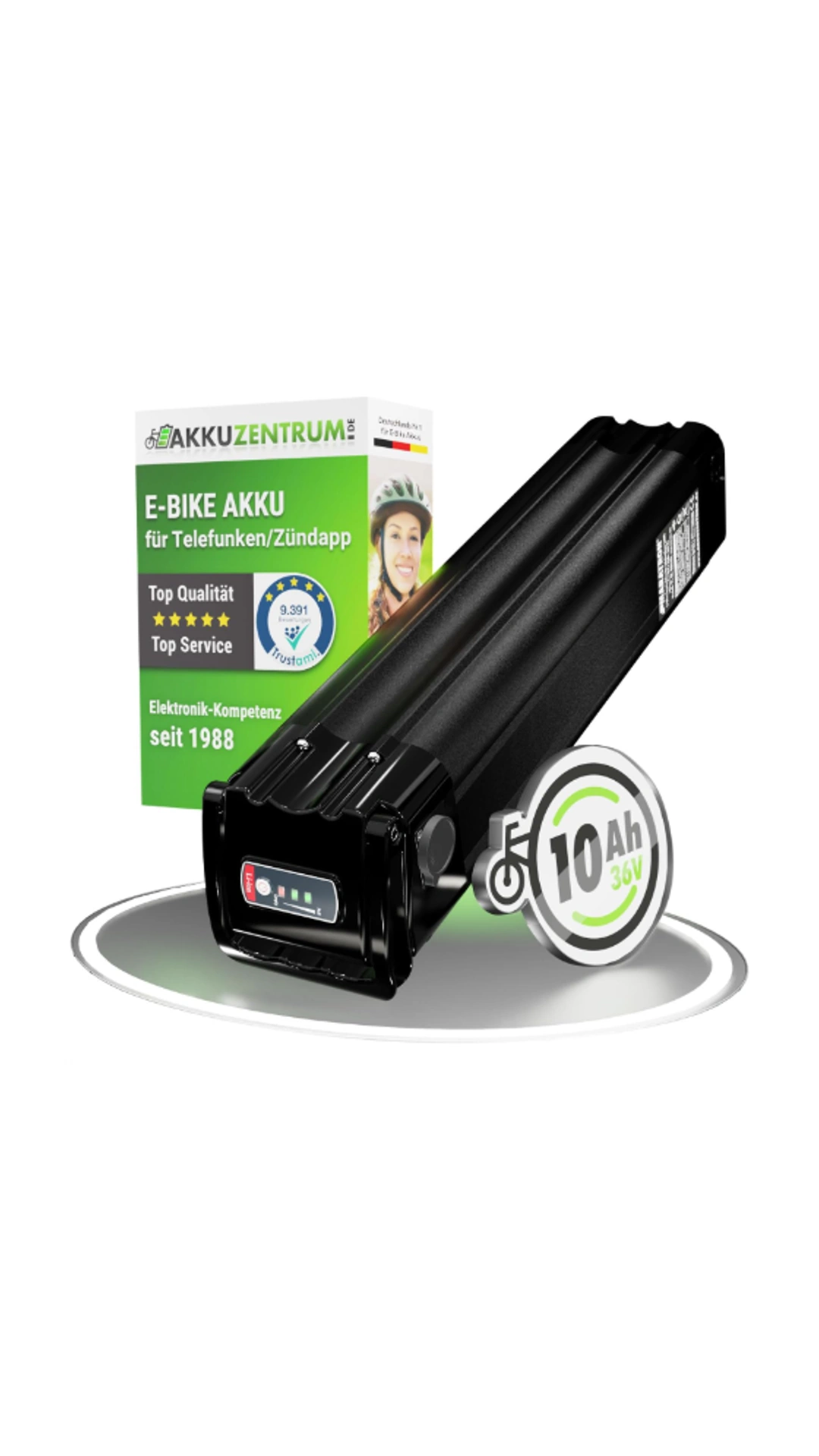 Maratron Ersatzakku 36 V 10,4 Ah (374 Wh) – 39,5 cm