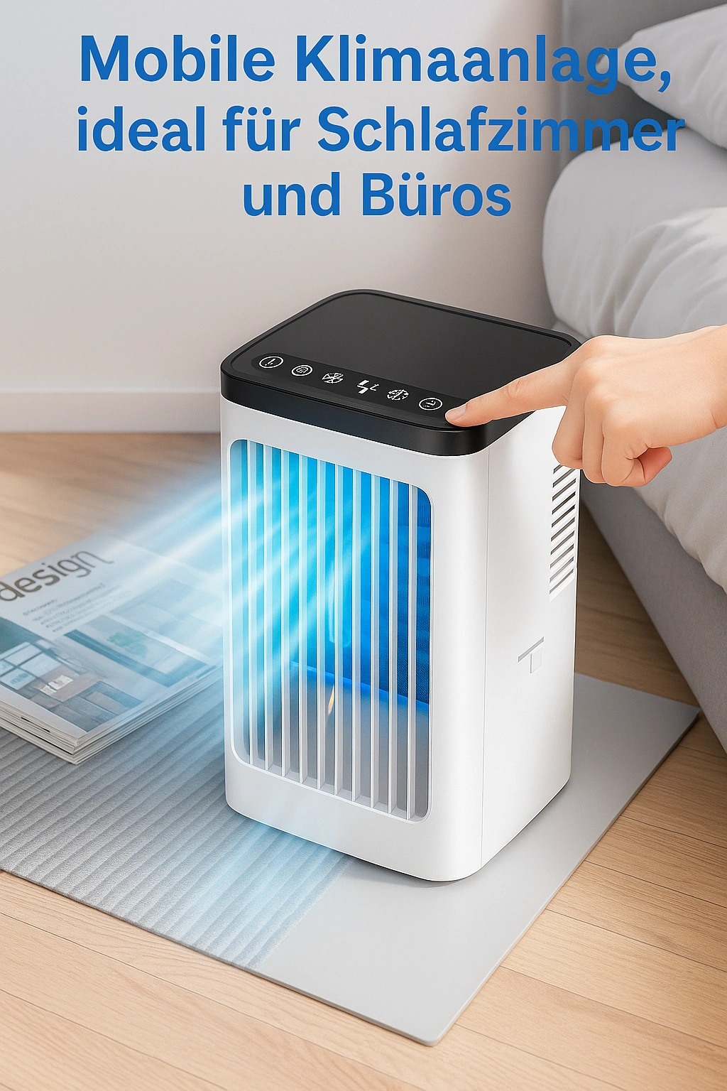 Mobile Klimaanlage 1500 ml – Mini-Kühler mit Wassertank & Nachtlicht