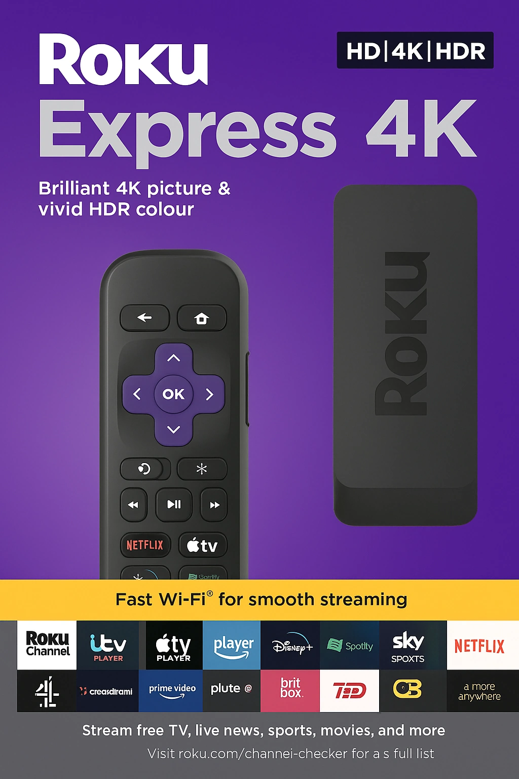 Roku Express 4K – Streaming-Player mit HDR