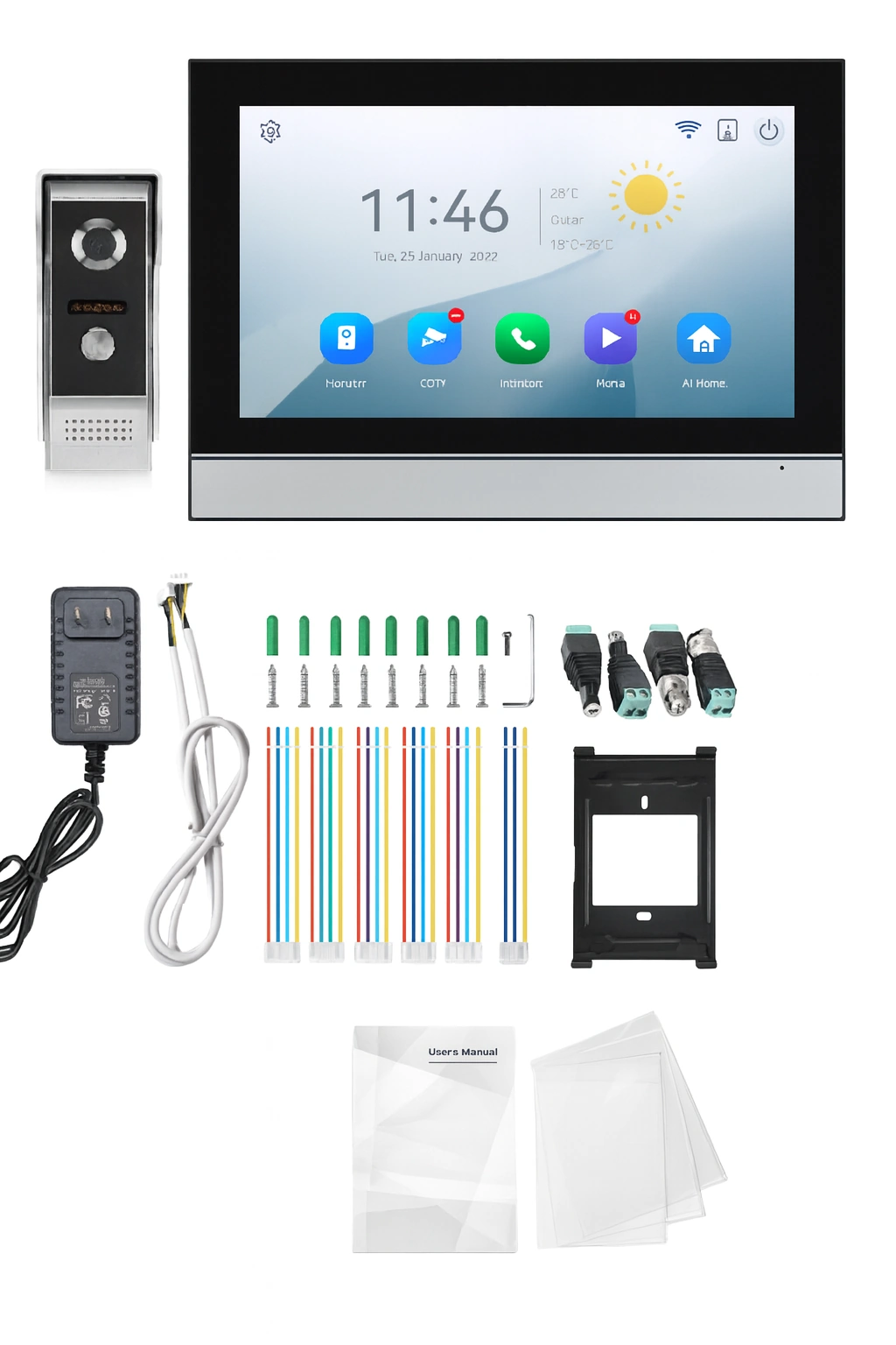 WOLILIWO 10' Video-Türsprechanlage – Kabelgebunden